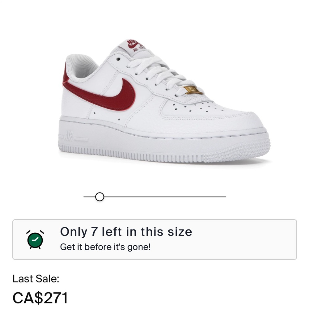 RARE: NIKE AIRFORCES, RED SWOOSH GOLD EMBLEM